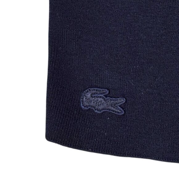 Lacoste Color Block CrewNeck Sweater Blue Brown Pullover Size 38 Wool Blend - Picture 10 of 10